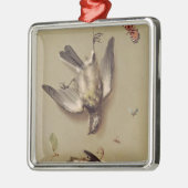死んだ鳥およびさくらんぼ1712年の静物画 メタルオーナメント (左)