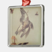 死んだ鳥およびマウス1712年の静物画 メタルオーナメント (左)