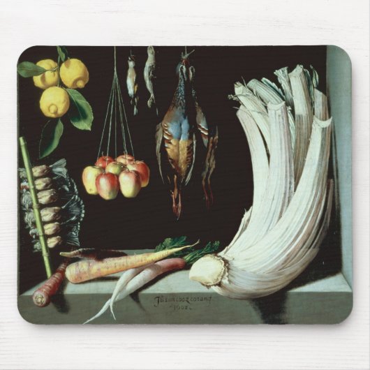 死んだ鳥が付いている静物画、フルーツ マウスパッド (正面)