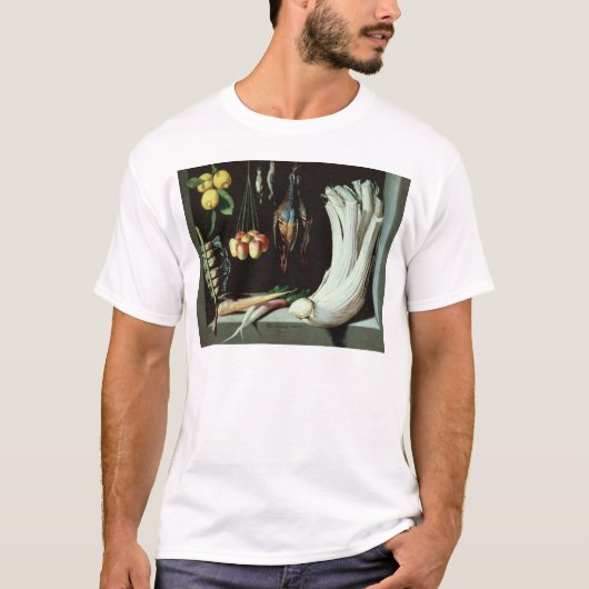 死んだ鳥が付いている静物画、フルーツ Tシャツ (正面)