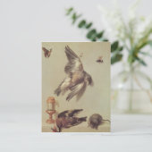 死んだ鳥とネズミの静物詩， 1712 ポストカード (スタンド正面)