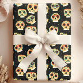 死んだ黒糖のスカルのカラフル日 ラッピングペーパー
