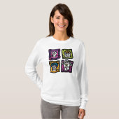 死んだ/砂糖のスカルのフード付きスウェットシャツの日 Tシャツ (正面フル)