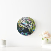 死んだ、黒猫、鳥のロリ地方Everett_日までに ラウンド壁時計 (ホーム)