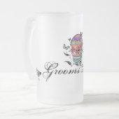 死んだCalaverasの花婿の付添人の好意のMuerte日 フロストグラスビールジョッキ (正面左)