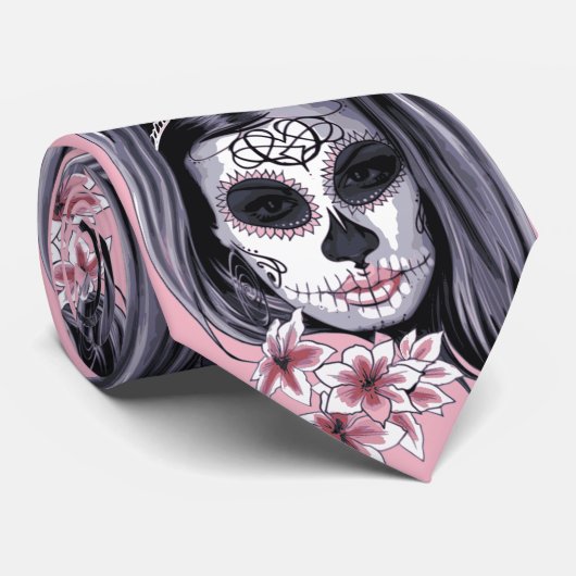 死んだcinco deメーヨーのスカルのタイ2のハロウィン日 ネクタイ (ロール)