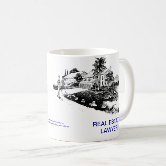 死んだLawyer™の不動産弁護士のコーヒー・マグ コーヒーマグカップ (正面右)