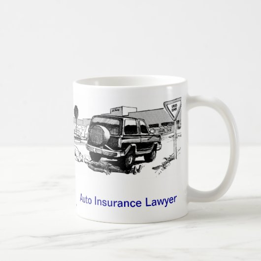 死んだLawyer™の自動車保険弁護士のコーヒー・マグ コーヒーマグカップ (右)