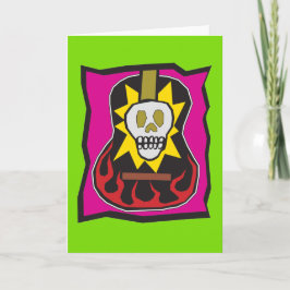 死んだSkulのギターの緑w/Purpleの日 カード