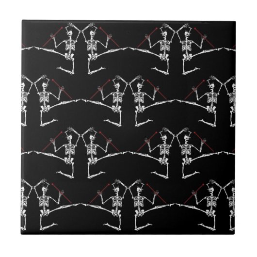 死んだtrivetのタイルのDia de Los Muertos Day タイル (正面)