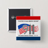 死んでいるオサマ・ビン・ラディン-正義は行われました 缶バッジ (正面&裏面)