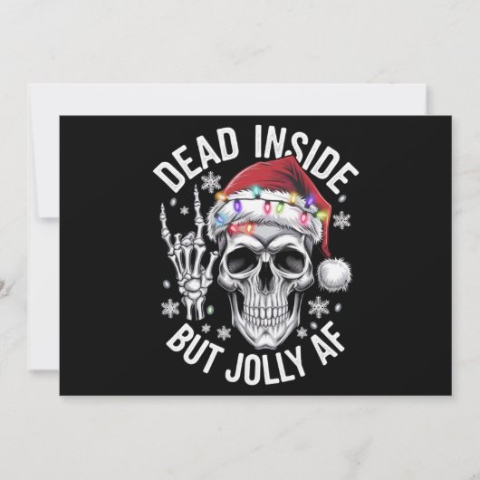 死んでるけど超陽気なクリスマスプレゼント スケルトン シーズンカード (正面)