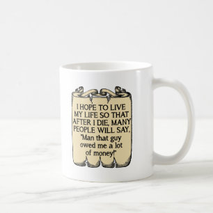 死んで借金 Funny Mug コーヒーマグカップ