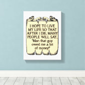 死んで金を借りおもしろいる キャンバスプリント (インサイチュ (ウッドフロア))
