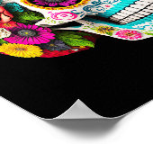 死んカラフルだカラベラスの砂糖スカルの日 ポスター (角)