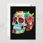 死んカラフルだカラベラスの砂糖スカルの日 ポストカード (正面/裏面)