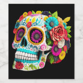 死んカラフルだカラベラスの砂糖スカルの日 ワインラベル (シングルラベル)