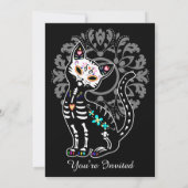 死んガーリーだ可愛い猫のすべての行事パーティー 招待状 (裏面)