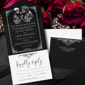 死エレガントぬまでゴシック人の結婚一部 オールインワン招待状