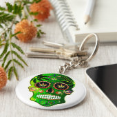 死カッコいいんだ砂糖スカル雑草 キーホルダー (側面)