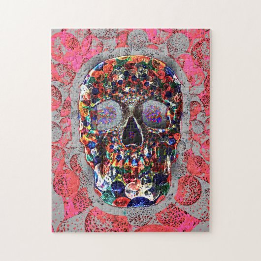 死カラフルんだスカルピンク色の風船の日 ジグソーパズル (縦)