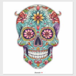 死カラフルんだ砂糖の日スカル大 シール