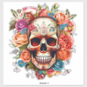 死カラフルんだ砂糖の日スカル大 シール (シート)