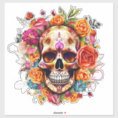 死カラフルんだ砂糖の日スカル大 シール (シート)