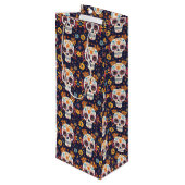 死カラフルんだ砂糖スカルの継ぎ目のないパットの日 ワインギフトバッグ (裏面アングル)