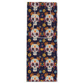 死カラフルんだ砂糖スカルの継ぎ目のないパットの日 ワインギフトバッグ (正面)