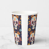 死カラフルんだ砂糖スカルの継ぎ目のないパットの日 紙コップ (右)