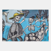 死カラフルんだ砂糖スカル ラッピングペーパーシート (正面3)