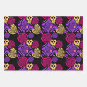 死カラフルんだ砂糖スカル ラッピングペーパーシート (正面2)