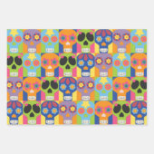 死カラフルんだ砂糖スカル ラッピングペーパーシート (正面)