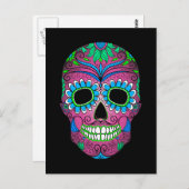 死カラフル砂糖スカル ポストカード (正面/裏面)