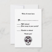 死ガーリーんだ砂糖スカルRSVPパーティーの日 出欠カード (裏面)