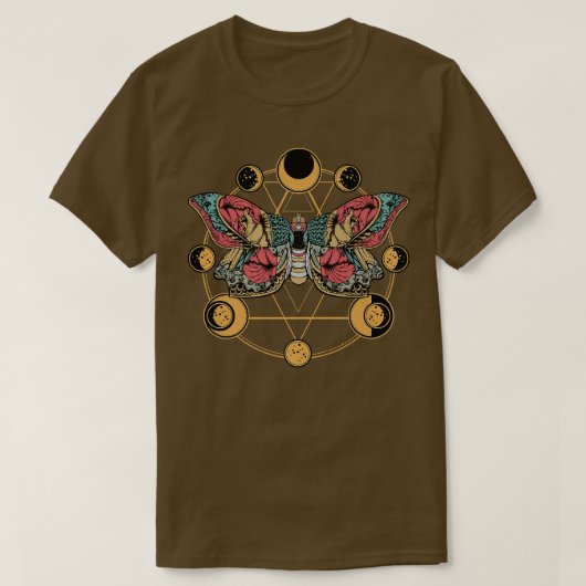 死バタフライモスムーンフェイズゴシックEsoteric B Tシャツ (デザイン正面)