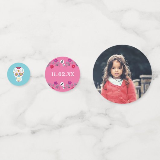 死パーソナライズされたんだテーマ誕生日パーティーの日 コンフェッティ (裏面)