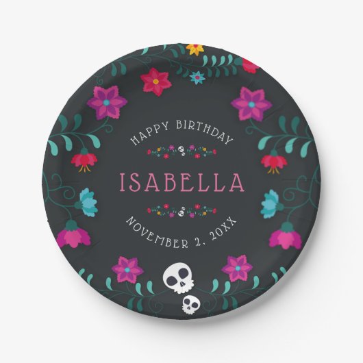 死パーソナライズされたんだテーマ誕生日パーティーの日 ペーパープレート (正面)