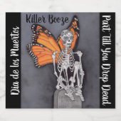 死パーソナライズされたんだハロウィーンのスケルトンの日 リキュールボトルラベル (シングルラベル)