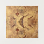 死ヘッドHawkmothの神聖な幾何学のデジタル芸術 タペストリー (正面(横))