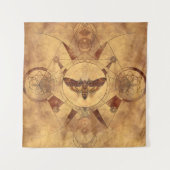 死ヘッドHawkmothの神聖な幾何学のデジタル芸術 タペストリー (正面)