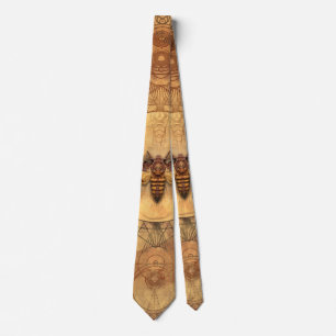 死ヘッドHawkmothの神聖な幾何学のデジタル芸術 ネクタイ