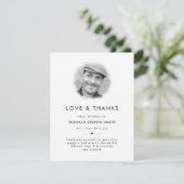 死モダン亡悔やみや弔慰葬儀写真 サンキューカード (スタンド正面)