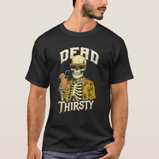 死乾おもしろいスケルトンビーチコックト Tシャツ (正面)