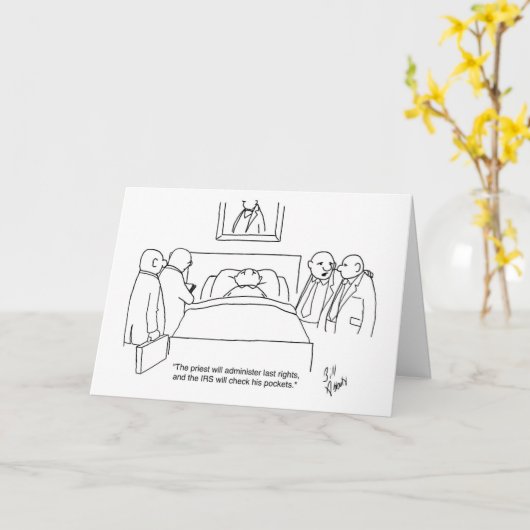 死亡おもしろいと税金のグリーティングカード カード (黄色い花)