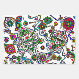 死亡したスカルギフトラップセットの日 ラッピングペーパーシート