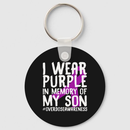 死亡した息子の認識度アブの過剰摂取メモリ キーホルダー (正面)