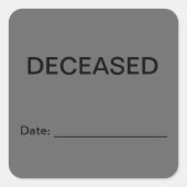 死亡した患者のカルテラベル スクエアシール (正面)