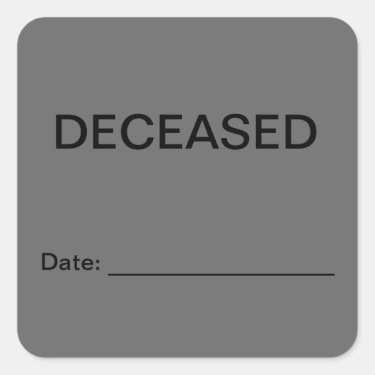 死亡した患者のカルテラベル スクエアシール (正面)